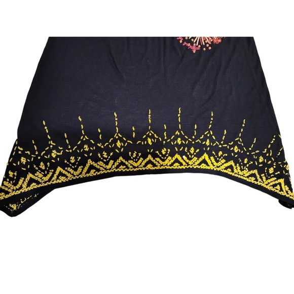 Desigual Skirt Small Black Floral A Line Stretch Embellished Artsy Fal Aurora - Picture 5 of 12